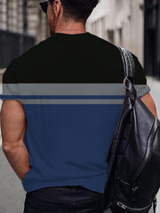 Men's Geometric-Pattern T-Shirt - Casual & Sporty Style