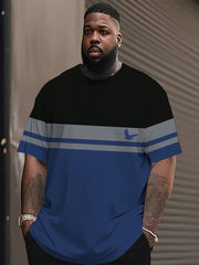 Men's Geometric-Pattern T-Shirt - Casual & Sporty Style