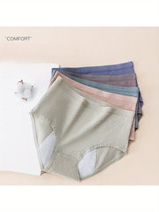 5pcs Women'S Plus Size up to 9XL Soft Comfortable Breathable Panties (Pink, Blue, Purple, Green, Teal)