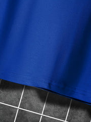 Men's Plus Size 3D Print T-Shirt, 'LOS ANGELES 1987' Back Logo, Short-Sleeve, 100% Polyester Slight Stretch, Quick-Dry, Summer Casual