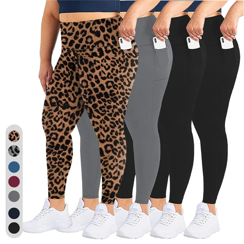 Plus Size High-Waisted Yoga Pants with Pockets | Butt-Lifting Gym Leggings