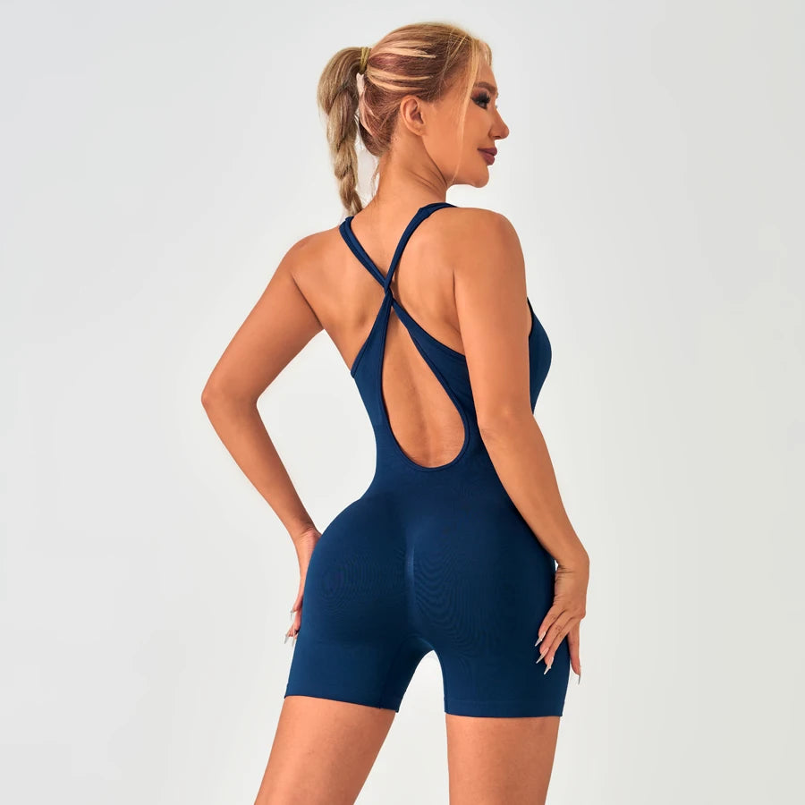 Summer Gym Jumpsuit Shorts for Women | Sexy Yoga Combi-pants Romper