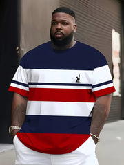 Men's Casual Printed T-Shirt - 100% Polyester, Lightweight & Breathable